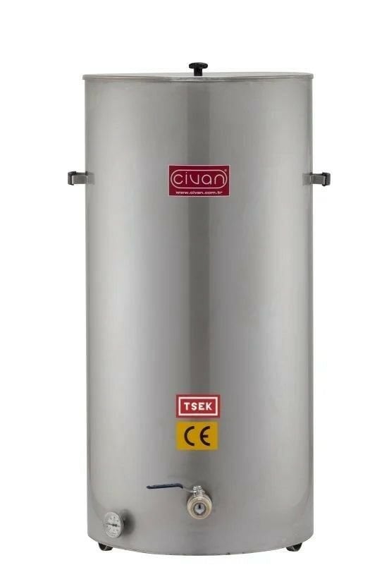 8 Tenekelik (200Kg - 185Lt) Eritme / Dinlendirme Kazanı (304) Çift Cidarlı